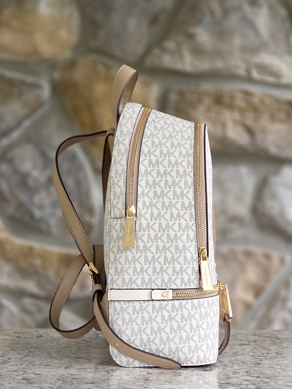 Michael Kors Rhea Color Block Logo Medium Backpack - Picture 2 of 9